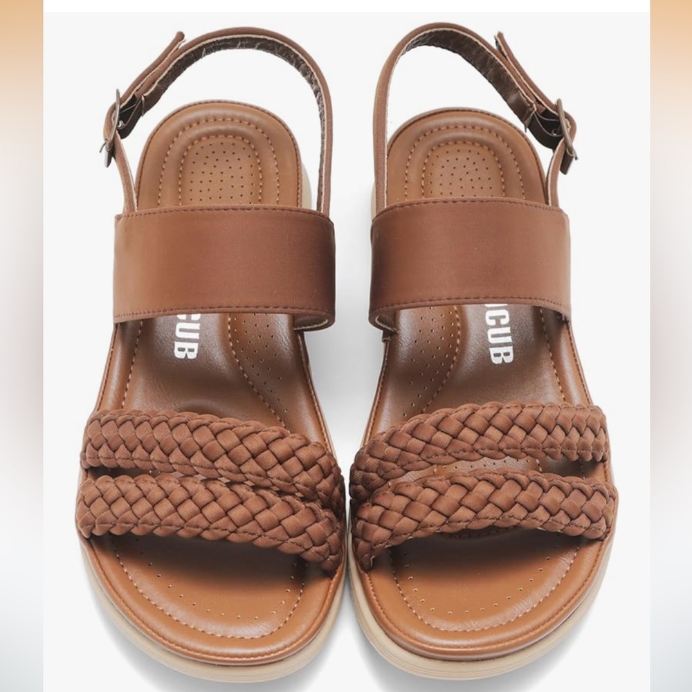 Brown Braided Strap comfort Sandals